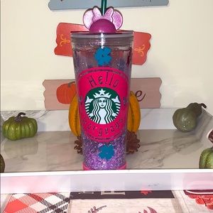 {SOLD}Starbucks “Hello Gorgeous “ glitter tumbler